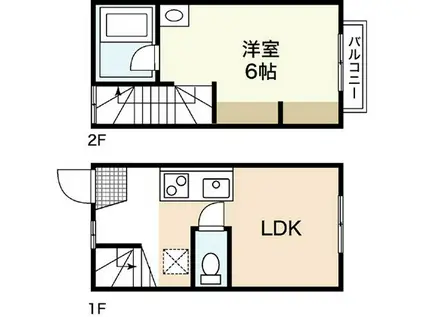 丹那コーポラスII(1LDK/1階)の間取り写真