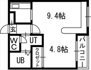 ホークメゾン札幌2号館(1LDK/3階)の間取り写真