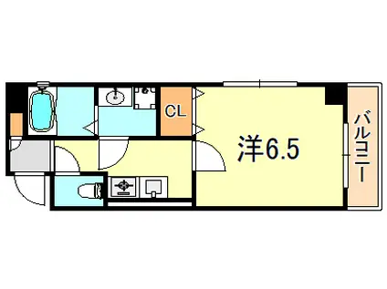 ビーフォレスト明石(1K/4階)の間取り写真
