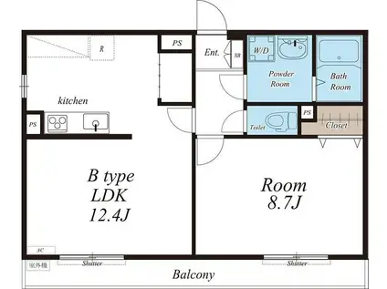 リブリ・コルージャ(1LDK/3階)の間取り写真