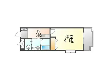 ボニート(1K/2階)の間取り写真