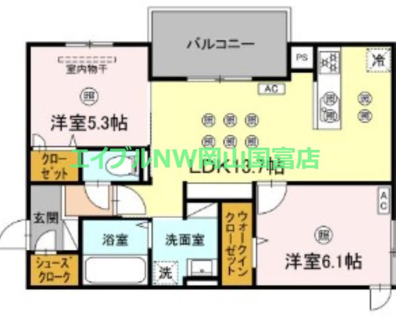 アネックスV(2LDK/3階)の間取り写真