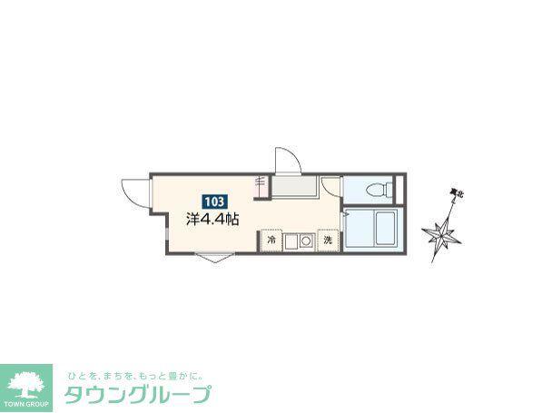 MELLAS祐天寺(ワンルーム/1階)の間取り写真