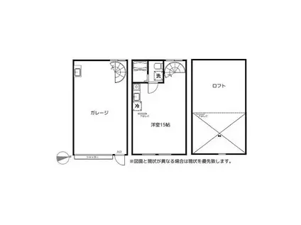 GARAGE LABO S.M.C.242(ワンルーム/1階)の間取り写真