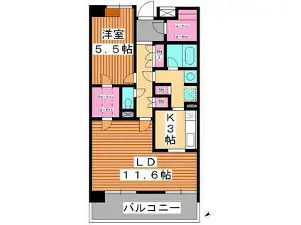 CASA-AILE(1LDK/6階)の間取り写真
