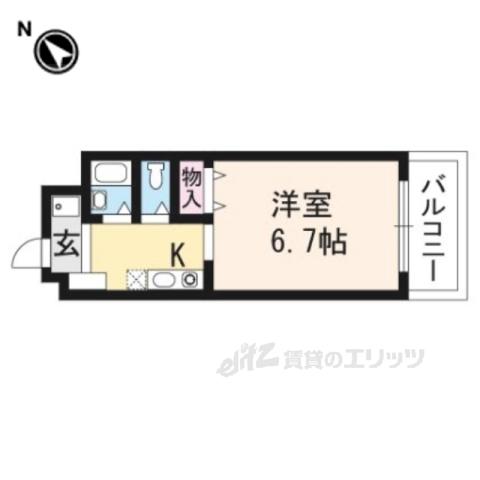 グランディオール(1K/3階)の間取り写真