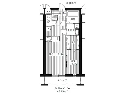 リュクス ドゥ ミネ(1LDK/4階)の間取り写真