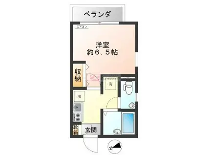 ブリリアンスN(1K/4階)の間取り写真