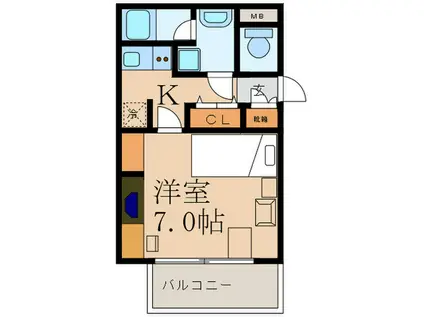 アスール江坂(1K/8階)の間取り写真