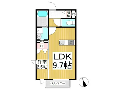 ア・レーズ上田A(1LDK/1階)の間取り写真