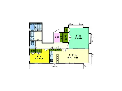 セントラルヒルズ(2LDK/1階)の間取り写真