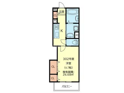 イトーピアホーム近大前(1K/3階)の間取り写真
