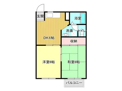 マルベリーハウス(2DK/2階)の間取り写真