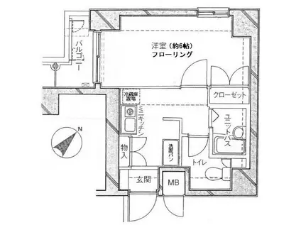 ヴェルステージ茅場町(1K/2階)の間取り写真