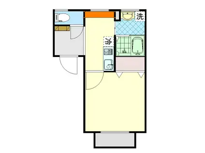 京急久里浜線 京急久里浜駅 徒歩13分 2階建 築18年(1K/1階)の間取り写真