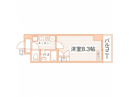 コンフォート太陽(1K/4階)の間取り写真