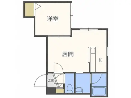 パレスニーノ南平岸(1DK/4階)の間取り写真
