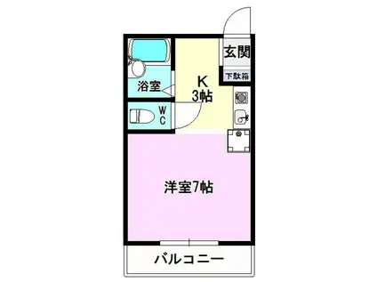 ホーリン原(ワンルーム/1階)の間取り写真