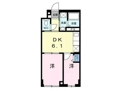 カステロ赤羽(2DK/3階)の間取り写真