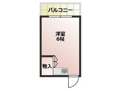 ペーパーハウス(ワンルーム/2階)の間取り写真