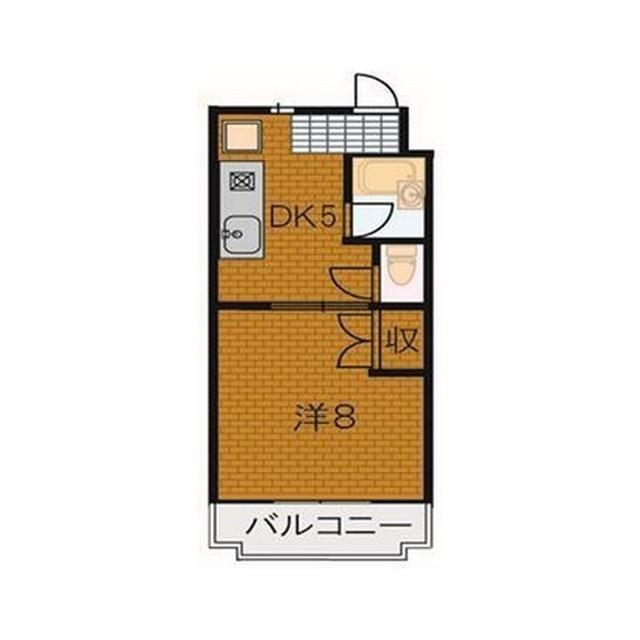 ファミーユII(1DK/3階)の間取り写真