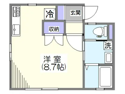 BONNAPALE戸田公園(ワンルーム/1階)の間取り写真