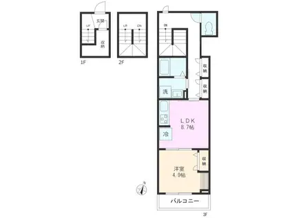 レジデンス本駒台(1LDK/3階)の間取り写真