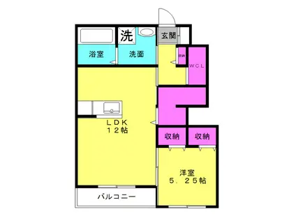 HARUKA(1LDK/1階)の間取り写真