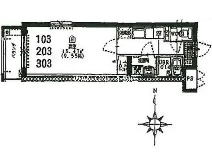 フューチャーTOKYO(1K/2階)の間取り写真