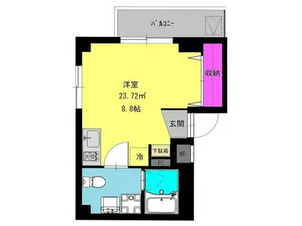 BCASA ALBION (1K/3階)の間取り写真