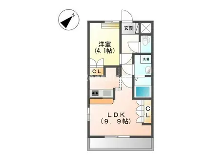 プランドールI(1LDK/2階)の間取り写真