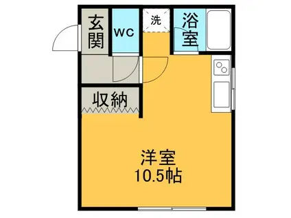 コーポサンシティ(ワンルーム/1階)の間取り写真