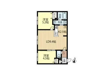 FUTABA SQUARE N21 フタバスクエア(2LDK/4階)の間取り写真