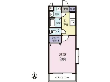MYUII(1K/4階)の間取り写真