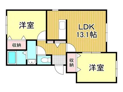 サニーハウス若草(2LDK/3階)の間取り写真