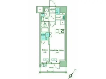 プレディアコート大森山王(1LDK/10階)の間取り写真