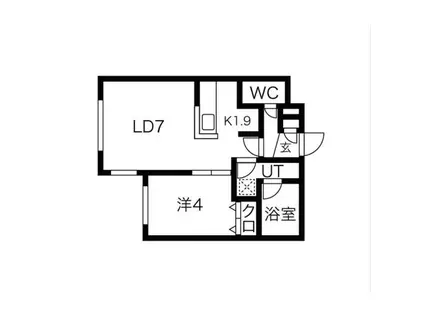 TERRACE AWASE(1LDK/1階)の間取り写真