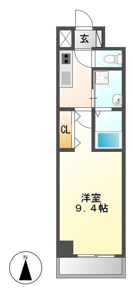 ホワイトクレスト(1K/5階)の間取り写真