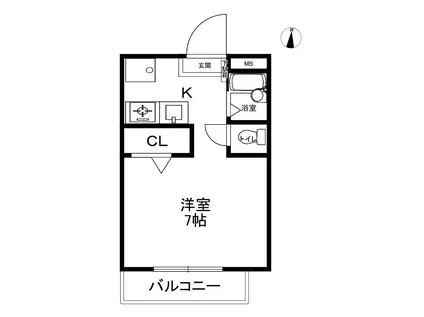 シャルマン住吉(1K/1階)の間取り写真