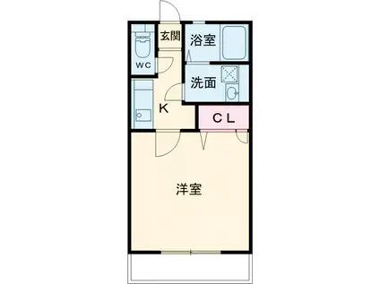 ハイツ秋桜II(1K/1階)の間取り写真