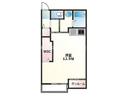 ヴィ・ウルーズ(ワンルーム/1階)の間取り写真