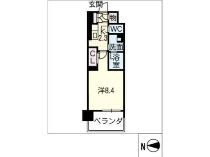 グランドサミット安島(1K/7階)の間取り写真