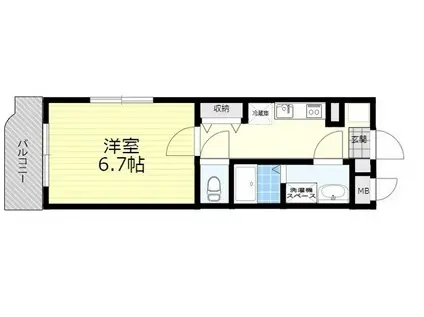 フォレスト(1K/1階)の間取り写真