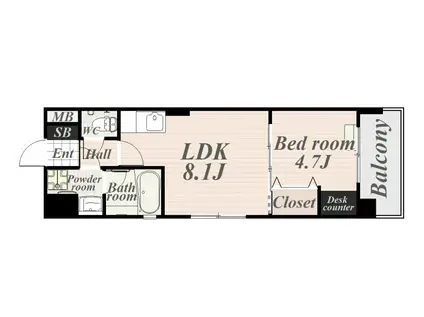 PLAIRE・SQUARE(1LDK/5階)の間取り写真