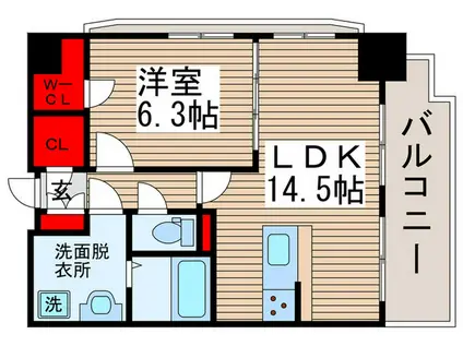 アールグレイスヒル(1LDK/9階)の間取り写真