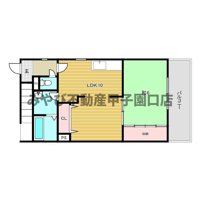 田野ハイツ(1LDK/1階)の間取り写真