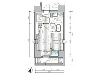 ミライズ横濱サウスレジデンス(1DK/6階)の間取り写真