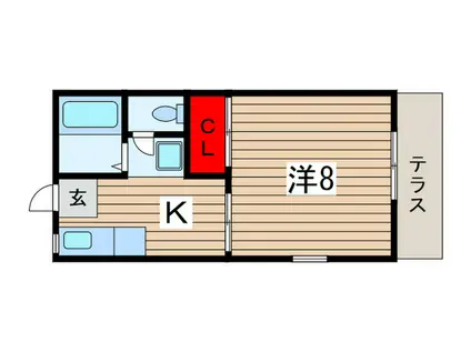キャロットハウス(1K/1階)の間取り写真