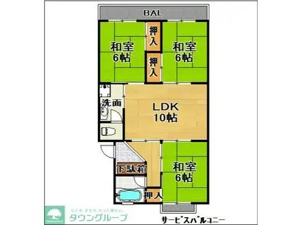 中村ビル(3LDK/2階)の間取り写真