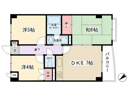 アネックス相模台(3DK/3階)の間取り写真